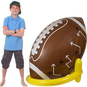 40" Giant Jumbo Inflatable Football with Tee Set for Football Party, Gameday